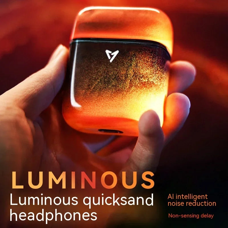 Liup Lp1 Luminous Flowing Sand Earphones Bluetooth 5.4 13Mm Dynamic Coil AI Active Noise Reduction Stereo Surround Sound Gifts